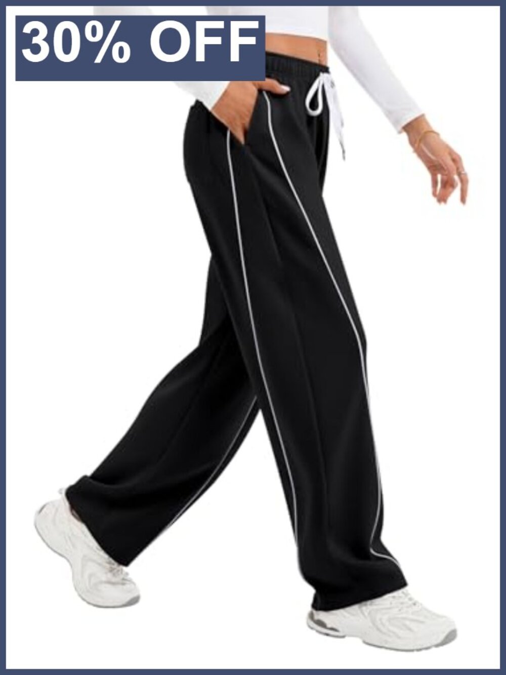 Wide Leg Barrel Sweatpants High Waisted Cotton Blend Track Pants